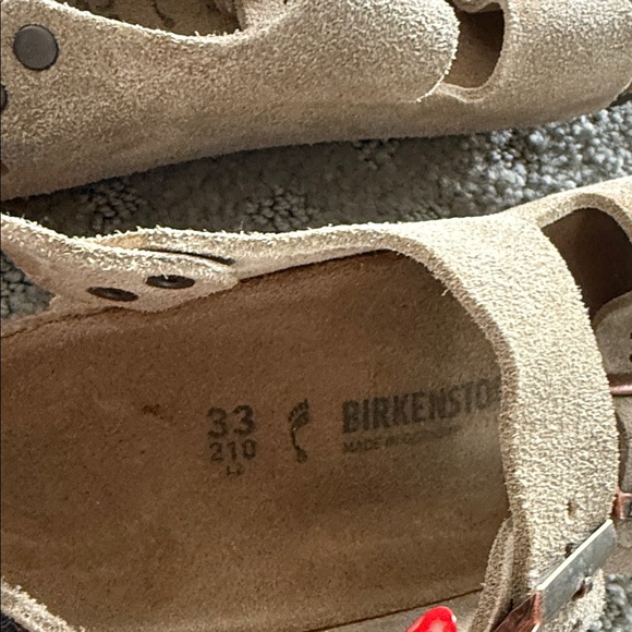 Beige Suede Birkenstock Sandals with Buckles - Picture 5 of 7